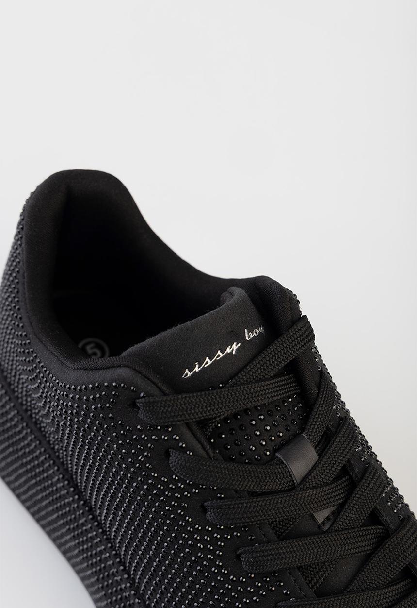 SISSY BOY - Emblazon all over diamante sneaker - black