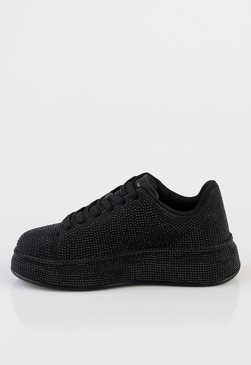 SISSY BOY - Emblazon all over diamante sneaker - black