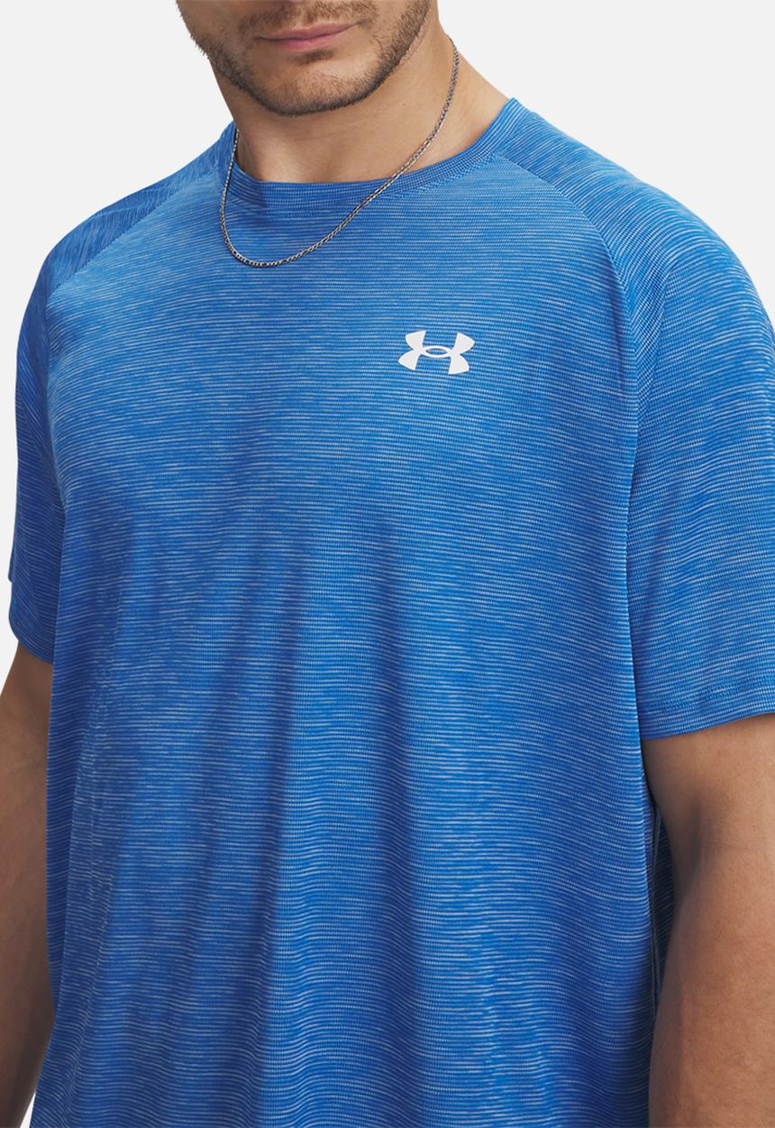Under Armour - UA Tech Textured SS - Blue Atlantis & White