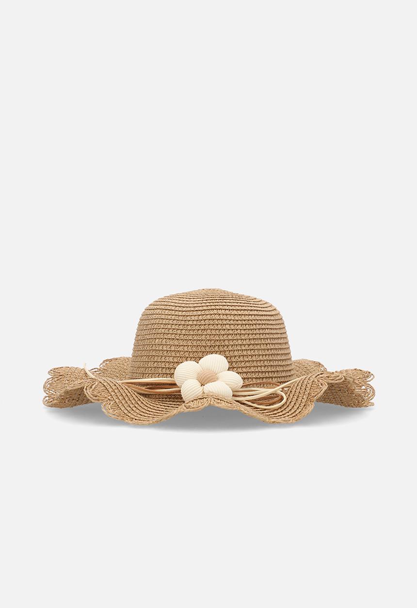 Pop Candy - Floral décor Straw hat - brown