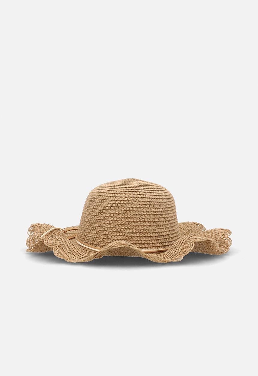Pop Candy - Floral décor Straw hat - brown
