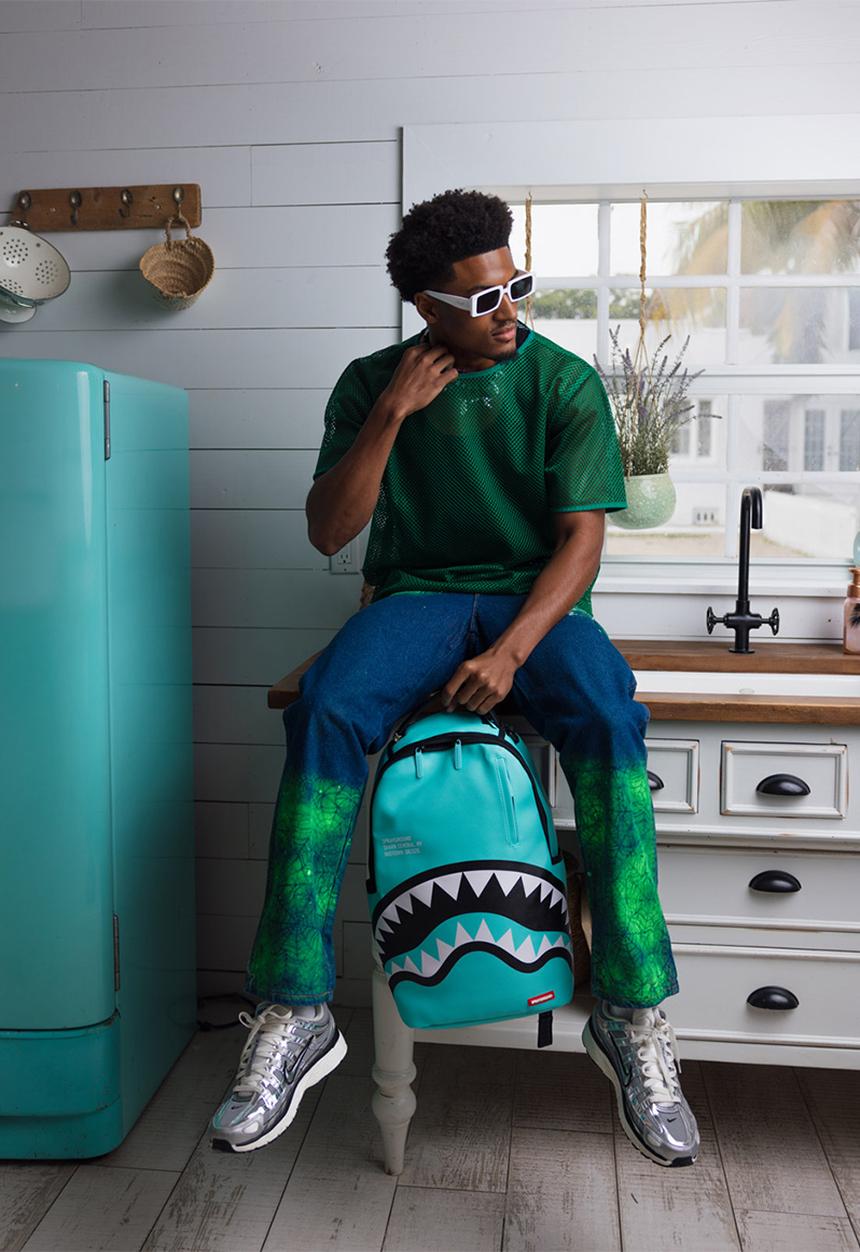 Sprayground - Shark central aqua dlxsv backpack- blue
