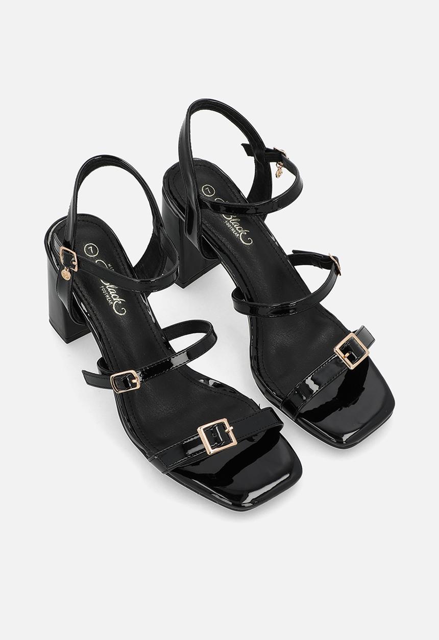 Miss Black - Whistle 1 strappy block heel - black