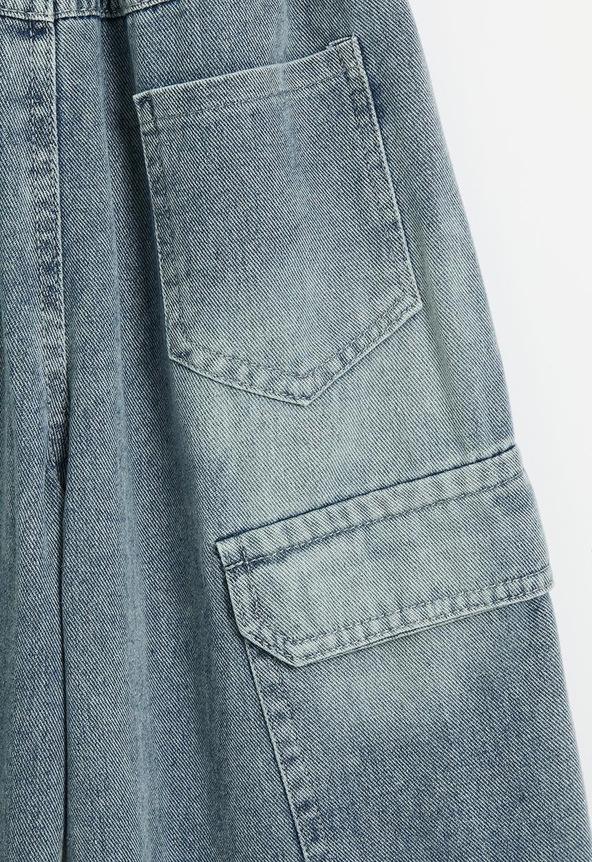 Pop Candy - Wide leg jeans with multi back pockets - blue