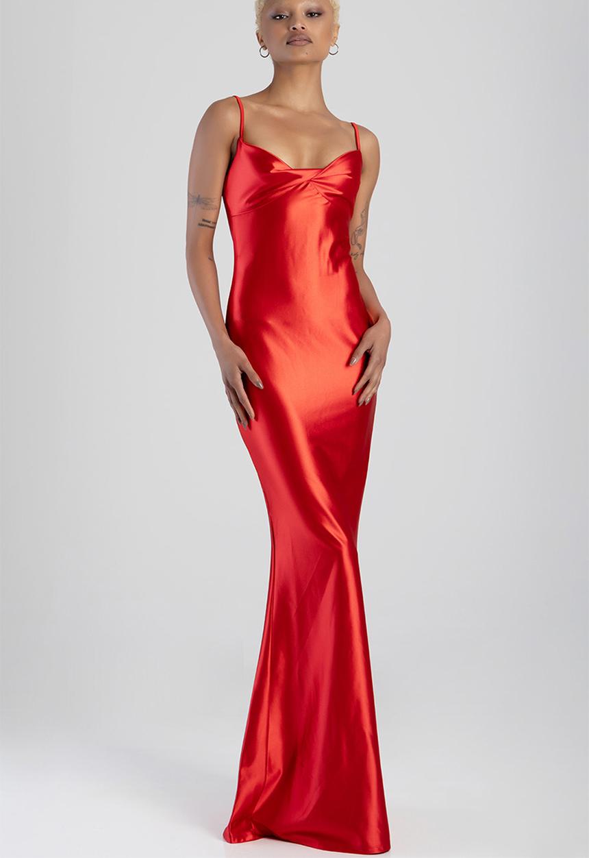 SISSY BOY - Maxi Dress With An Underbust Cutline And Twisted Panel Detail - Red