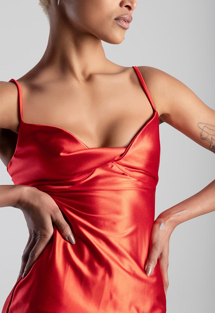 SISSY BOY - Maxi Dress With An Underbust Cutline And Twisted Panel Detail - Red