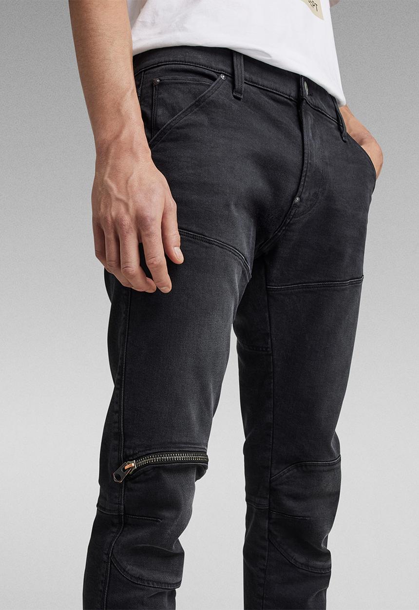 G-STAR - 5620 3D Zip Knee Skinny - black