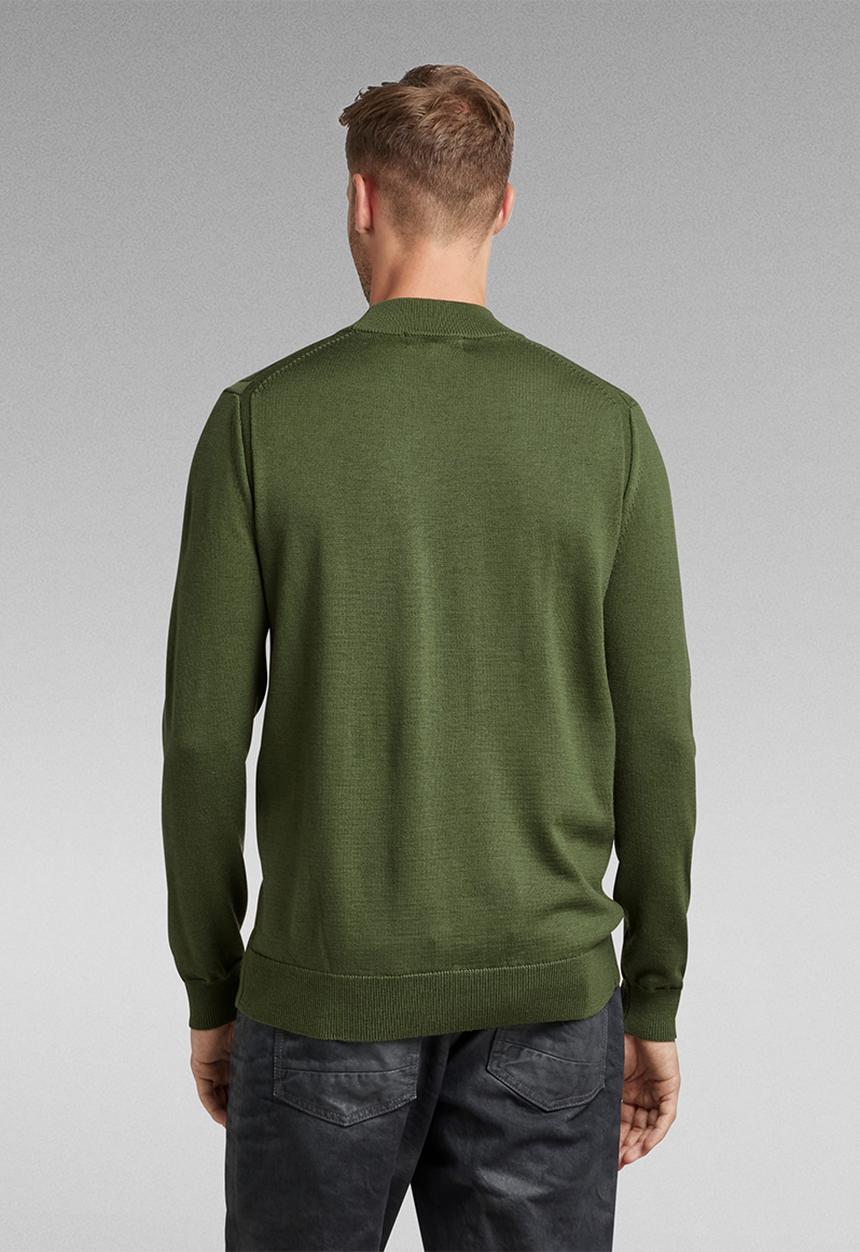 G-STAR - Premium core mock turtle knit  l\s - green