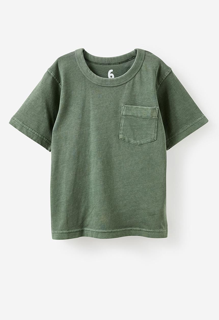 Cotton On - The essential short sleeve tee - khaki green wash