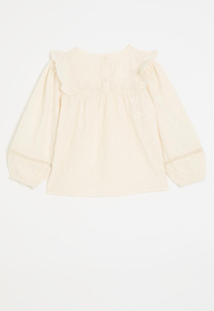 Pop Candy - Ruffle sleeve top - off white