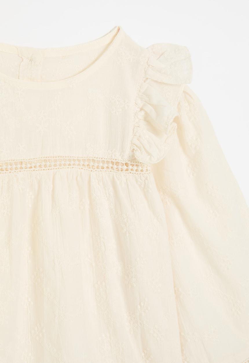 Pop Candy - Ruffle sleeve top - off white