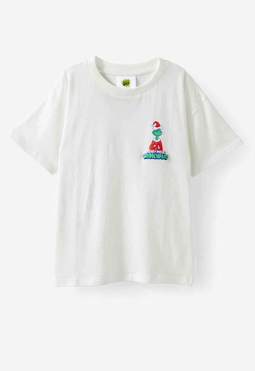Cotton On - License drop shoulder short sleeve tee - lcn drs grinch stop/vanilla