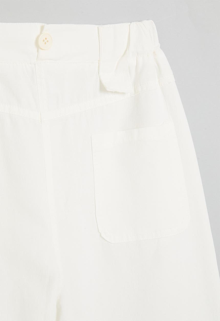 Pop Candy - Wide leg pants with stylised belt loops - white