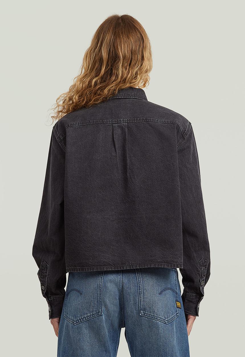 G-STAR - Boxy Relaxed 1-Pocket l\s Shirt Wmn - Black Rinse