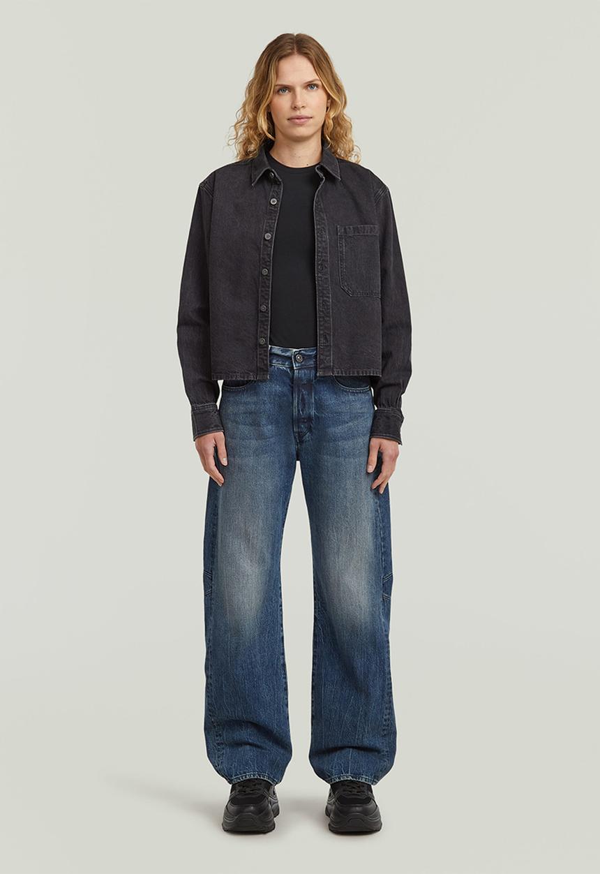 G-STAR - Boxy Relaxed 1-Pocket l\s Shirt Wmn - Black Rinse