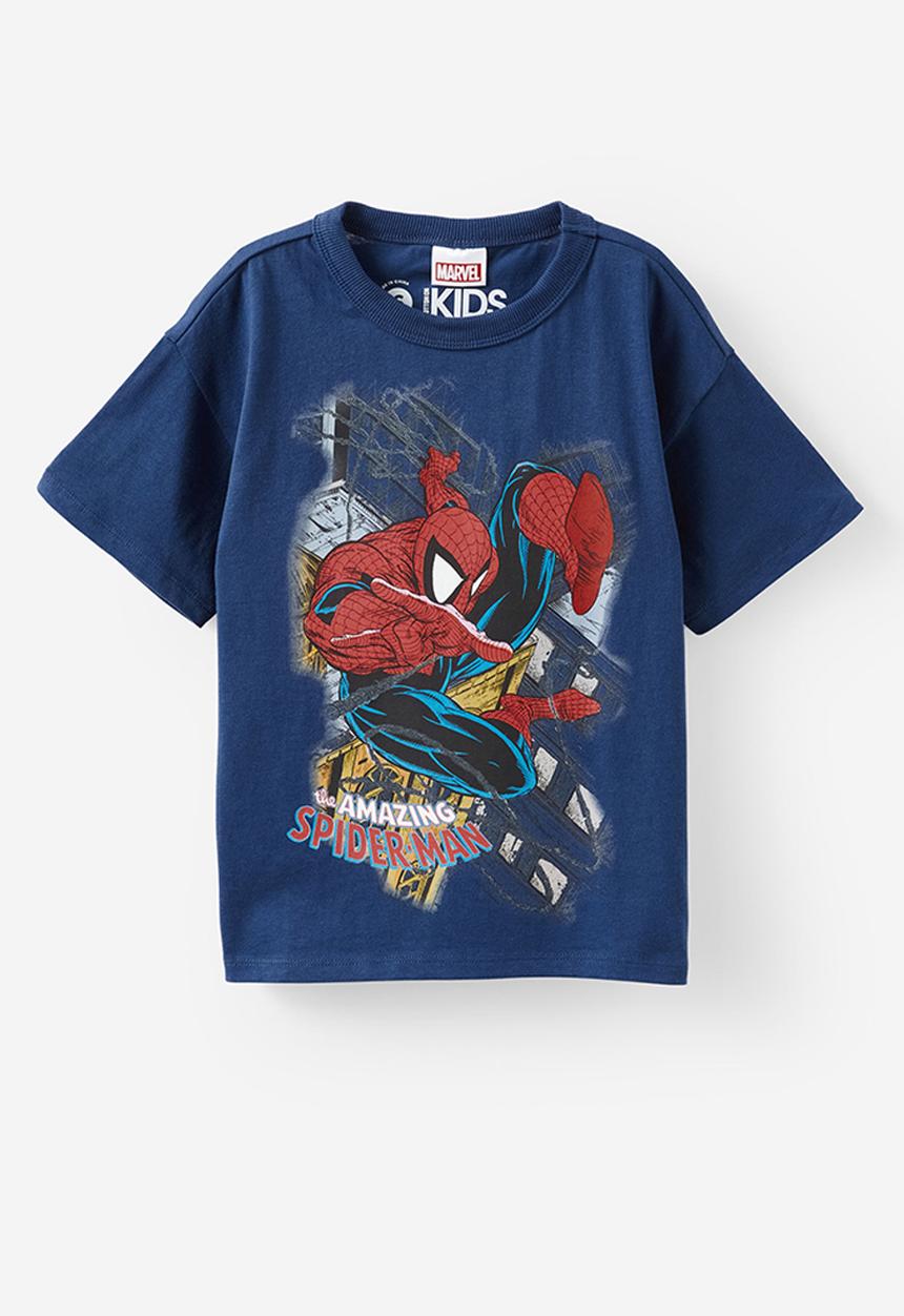 Cotton On - Licensed drop shoulder short sleeve tee - lcn mar deep dive/spiderman vintage