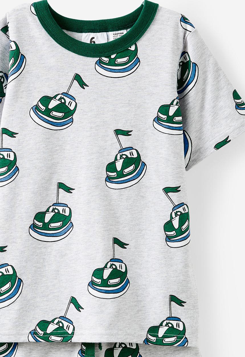 Cotton On - Jordan short sleeve pyjama set - cloud marle/dodgem cars
