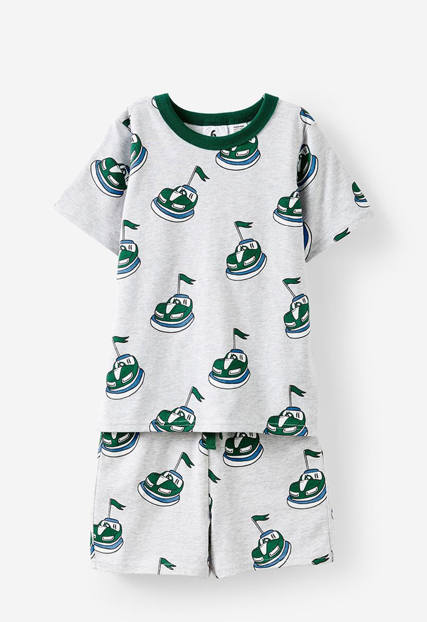 Cotton On - Jordan short sleeve pyjama set - cloud marle/dodgem cars