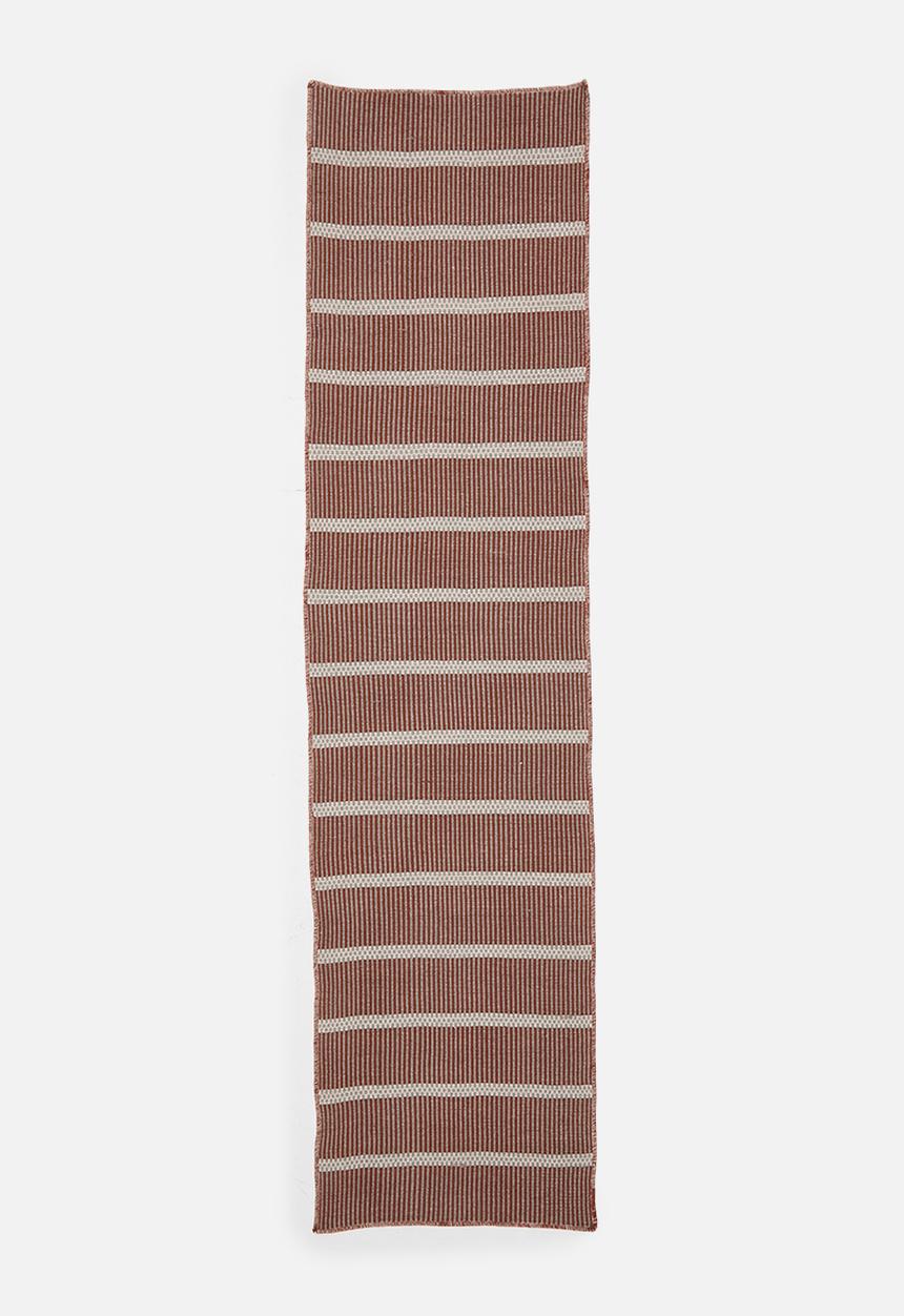 Sixth Floor - Woven Stripe Cotton Runner - Rust