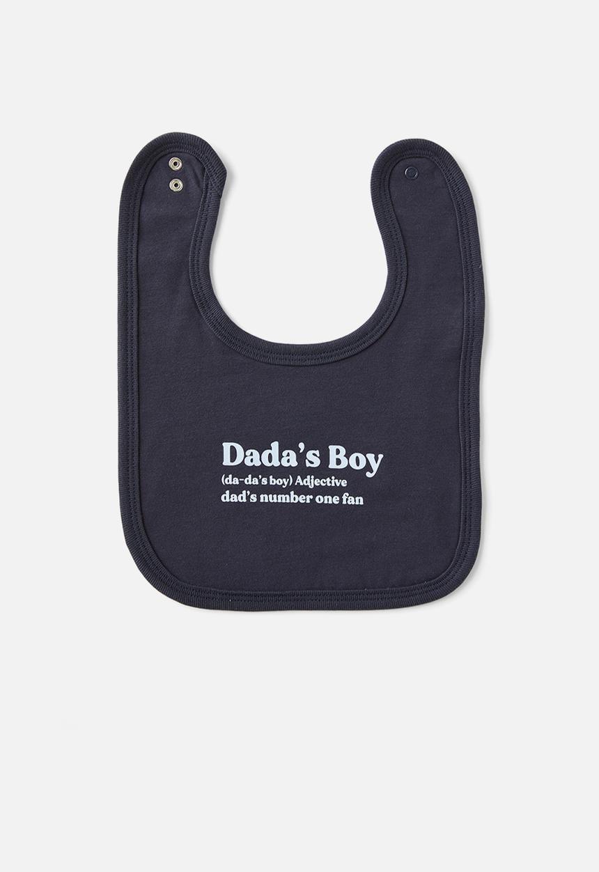 Cotton On - The baby bib - navy ink/dada s boy