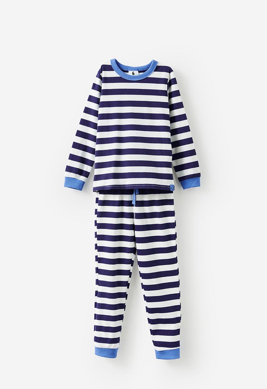 Cotton On - Ace long sleeve pyjama set - bobbi stripe in the navy/vanilla