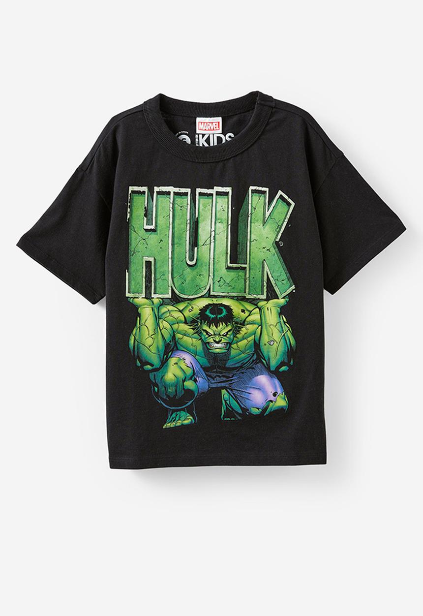 Cotton On - Licensed drop shoulder short sleeve tee - lcn mar black/hulk vintage