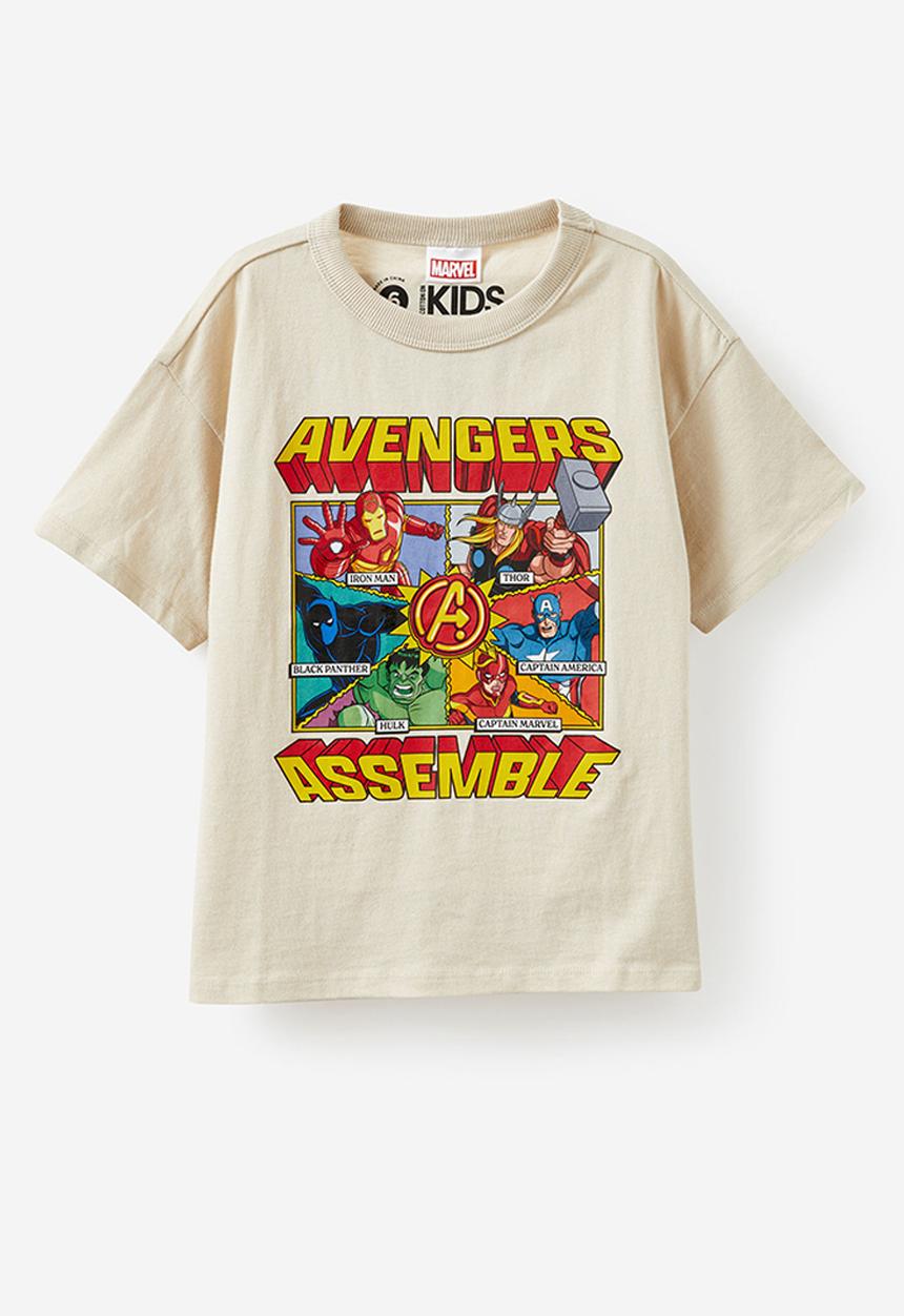 Cotton On - Licensed drop shoulder short sleeve tee - lcn mar raiy day/avengers assemble