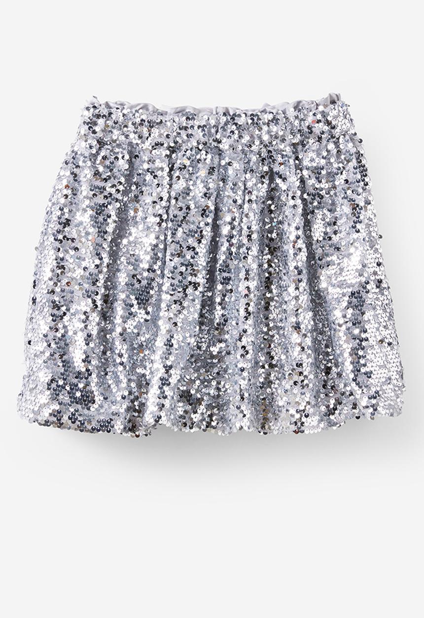 Cotton On - Daisy Embellished Bow Bubble Skirt - Silver Sparkle