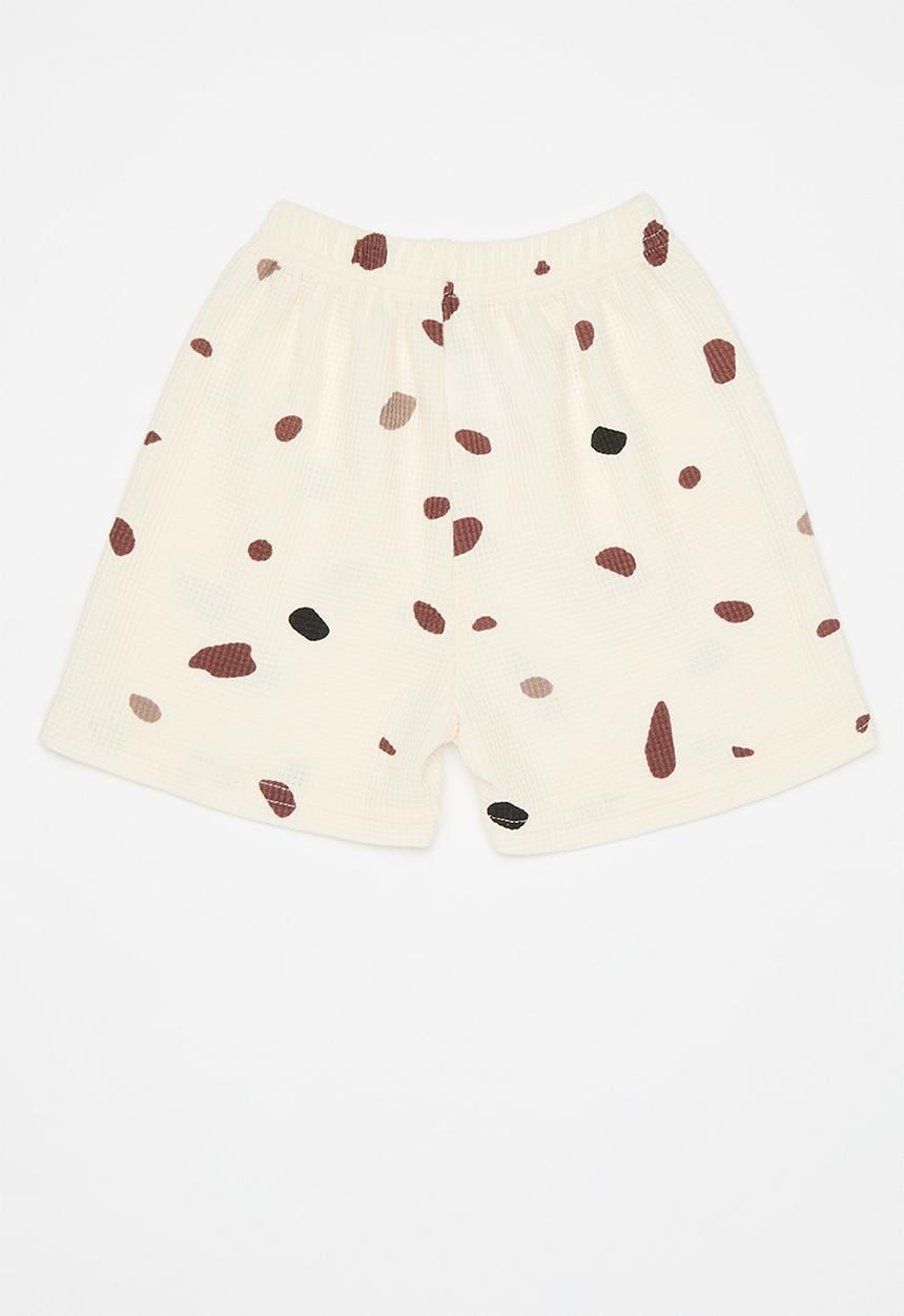Pop Candy - Smudge dot all-over print shorts - neutral