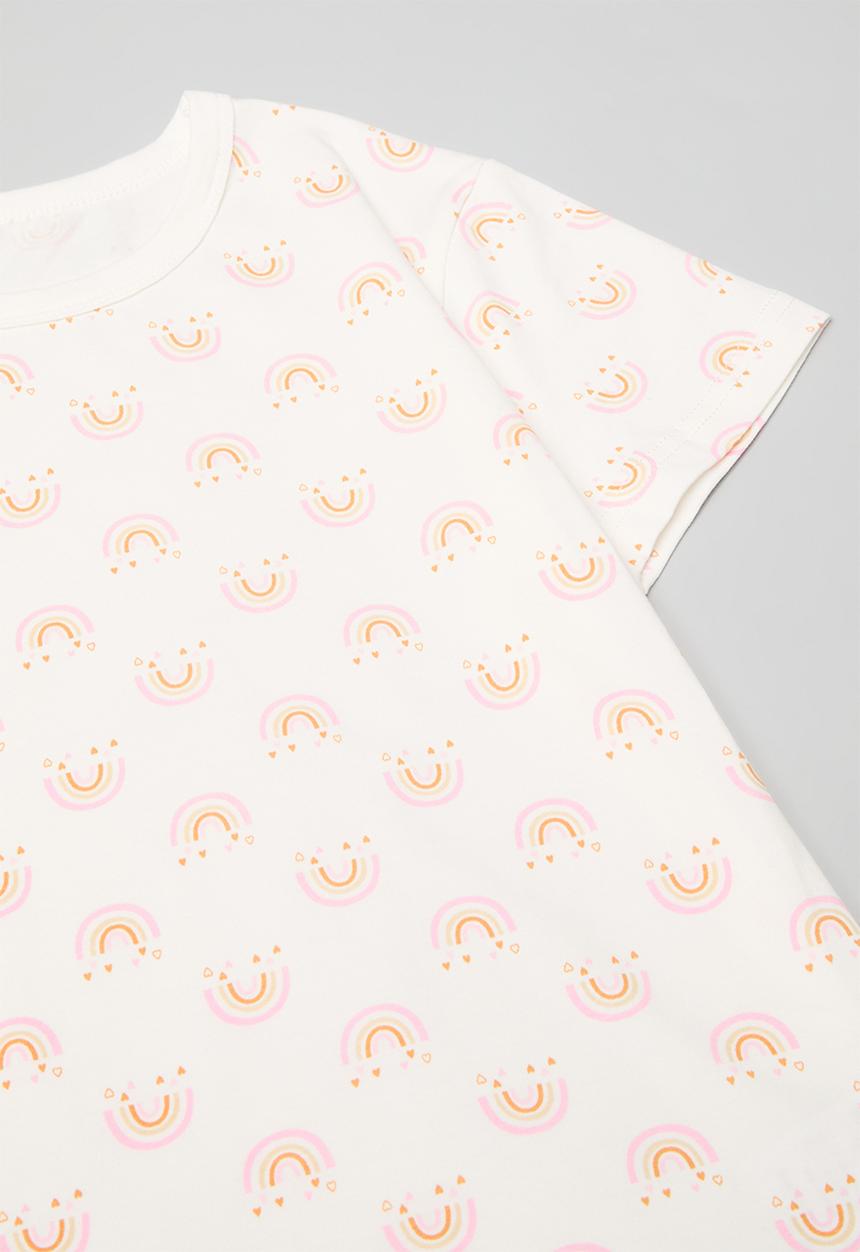 Pop Candy - Rainbow all-over print pj set - white