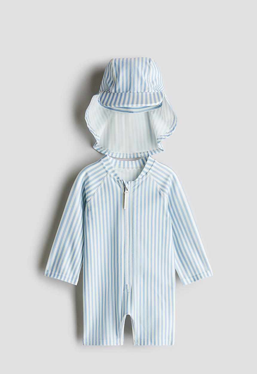 H&M - Upf 50 sun protection set - light blue/striped