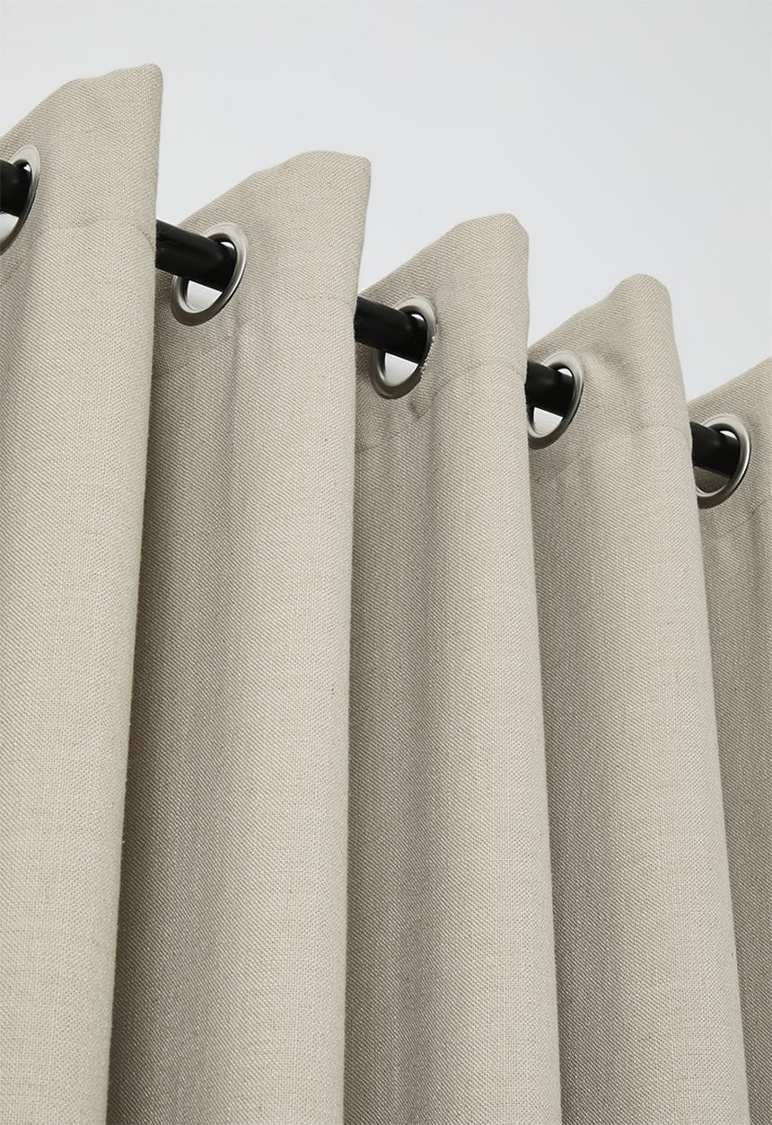 Sixth Floor - Linen Blend Luxe Eyelet Curtain - Taupe