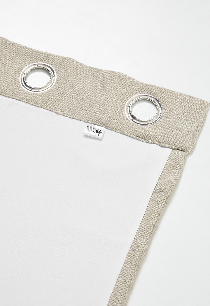 Sixth Floor - Linen Blend Luxe Eyelet Curtain - Taupe
