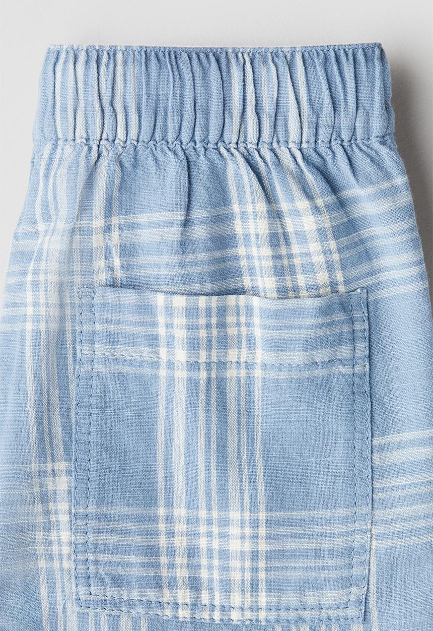 H&M - Cotton seersucker shorts - blue/checked