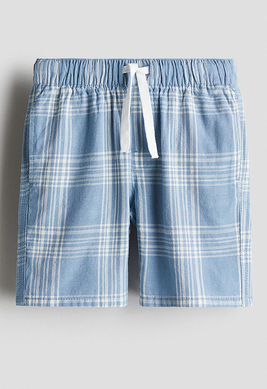 H&M - Cotton seersucker shorts - blue/checked