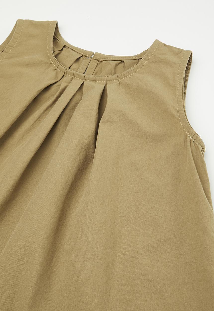 Pop Candy - Knife pleated top with bermuda shorts - tan