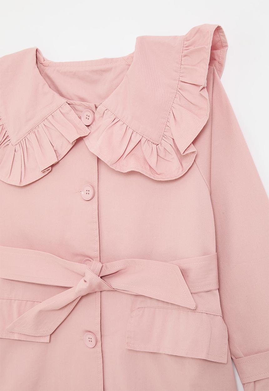 Pop Candy - Peter pan collar coat dress - pink