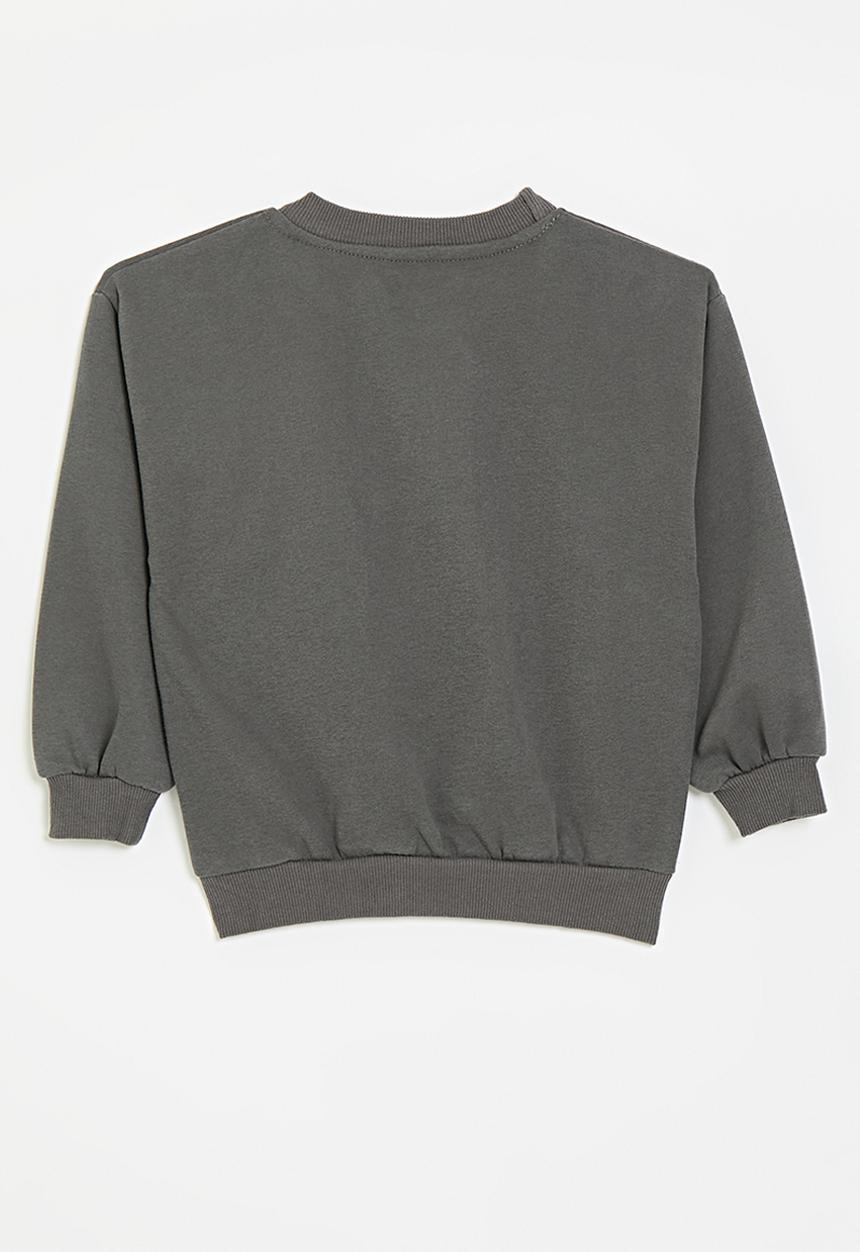 Pop Candy - Applique print sweat top - dark charcoal