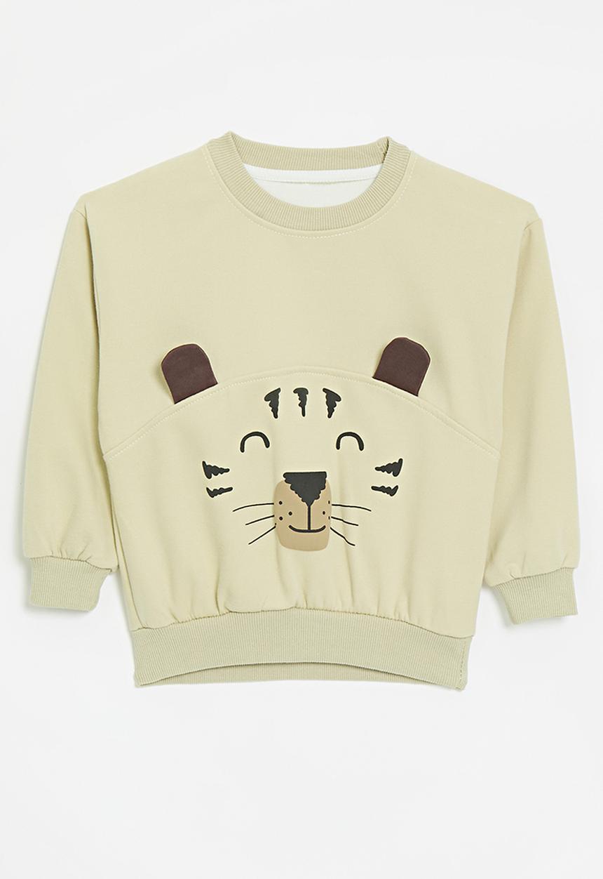 Pop Candy - Applique print sweat top - beige