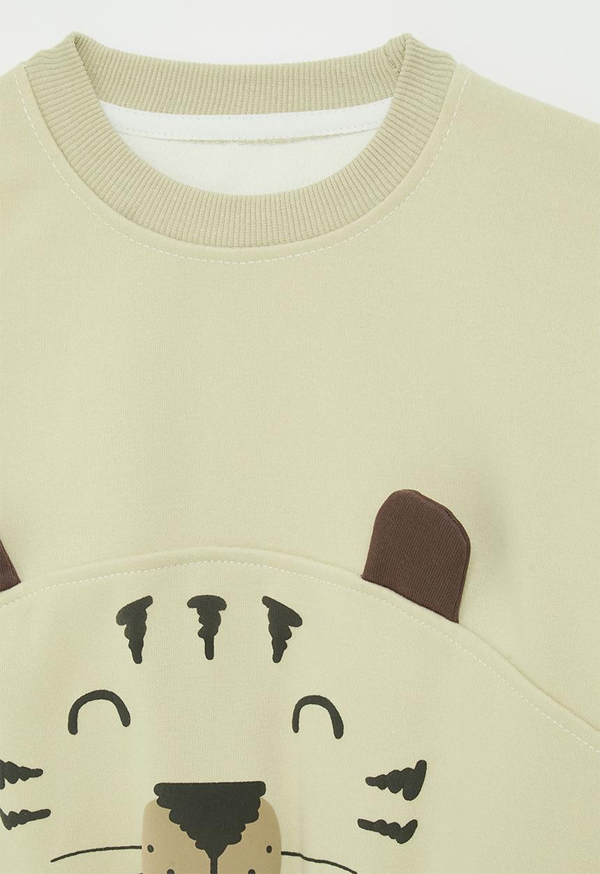 Pop Candy - Applique print sweat top - beige