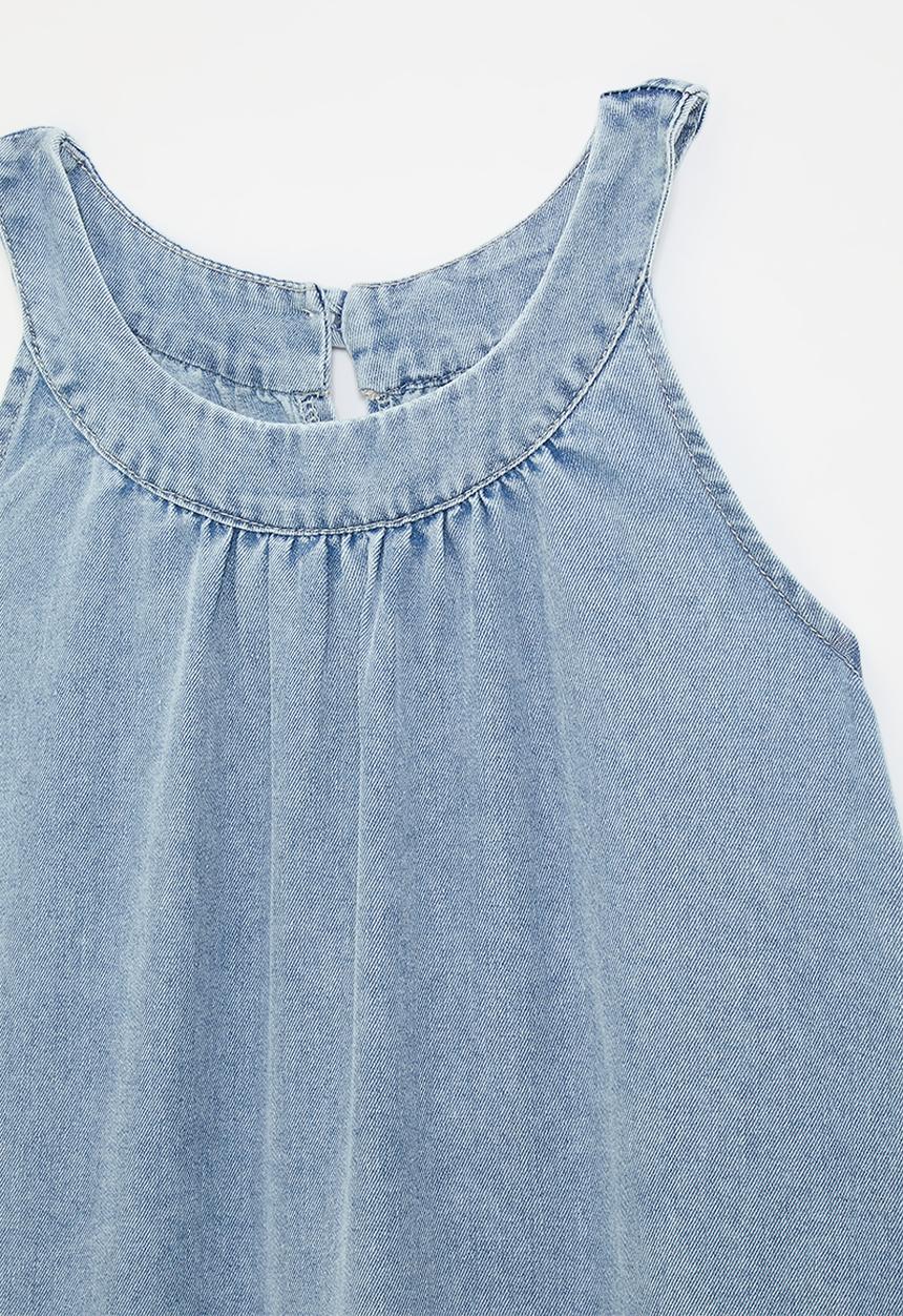 Pop Candy - Dropped waist cutaway dress - light blue
