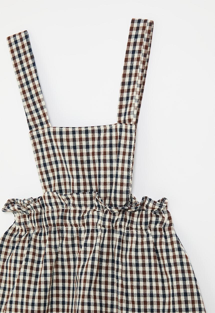 Pop Candy - Apron dress - dark brown gingham