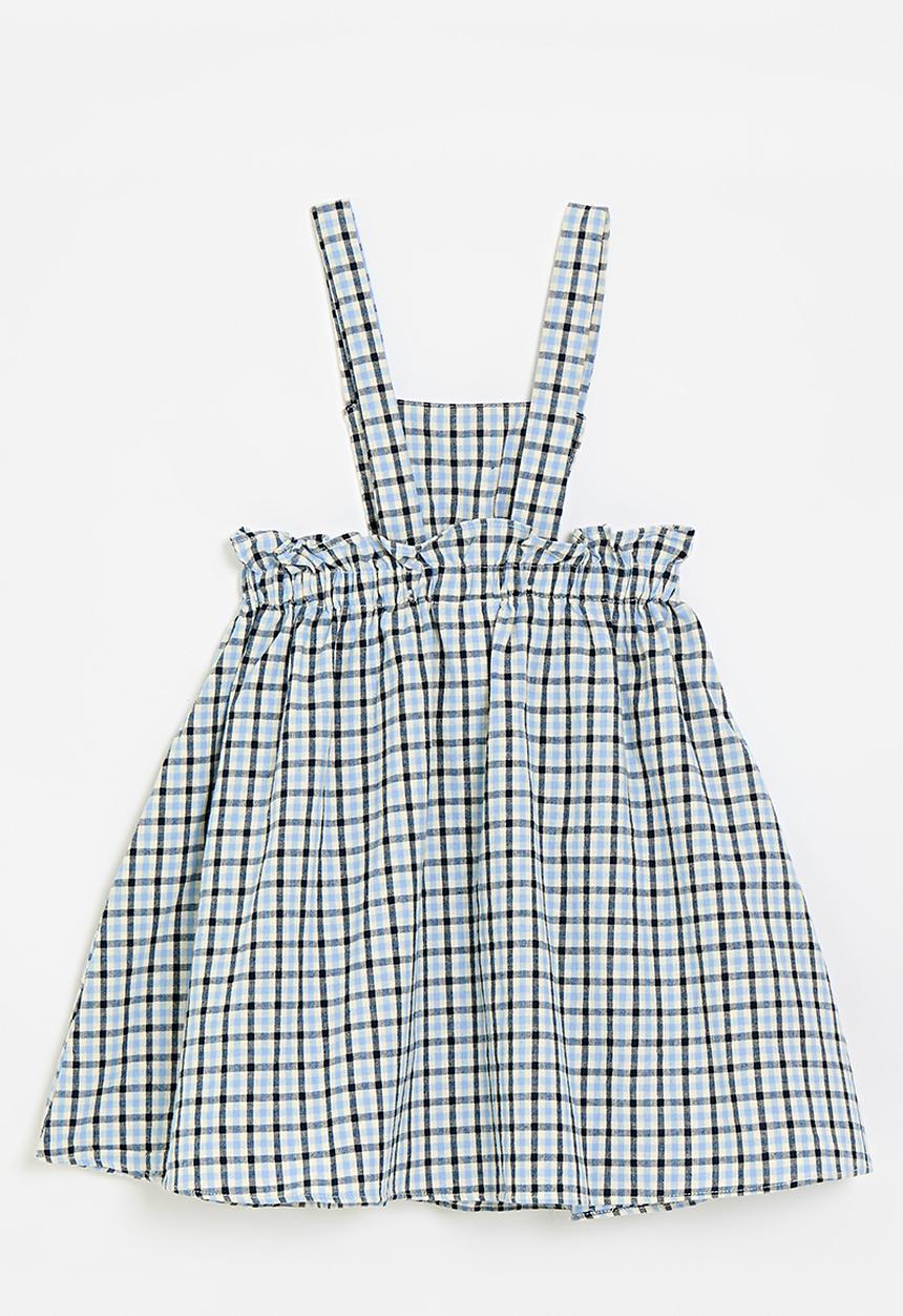 Pop Candy - Apron dress - blue/black windowpane check