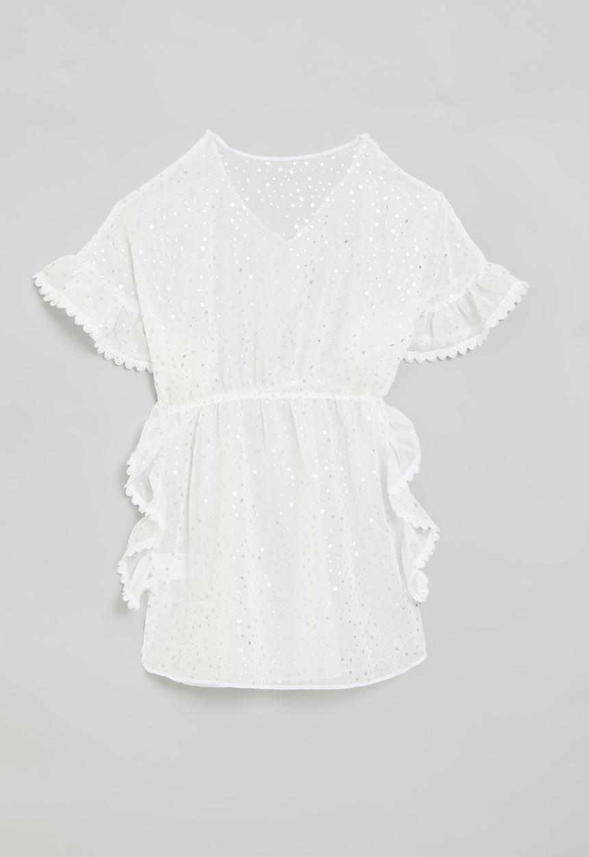 Pop Candy - Star covered swimsuit cover-up - white