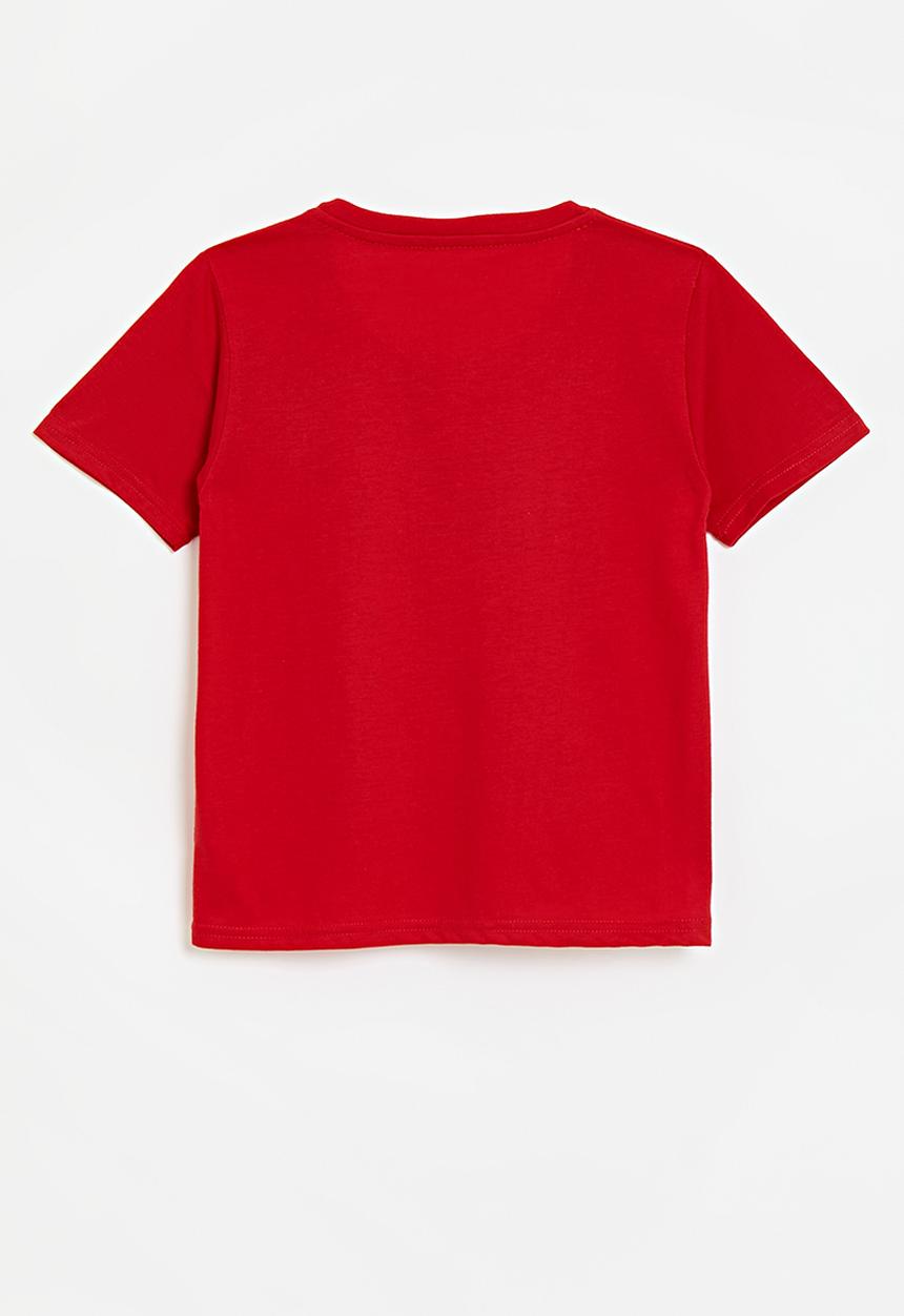 Pop Candy - Slogan print crew neck tee - red/good vibes only
