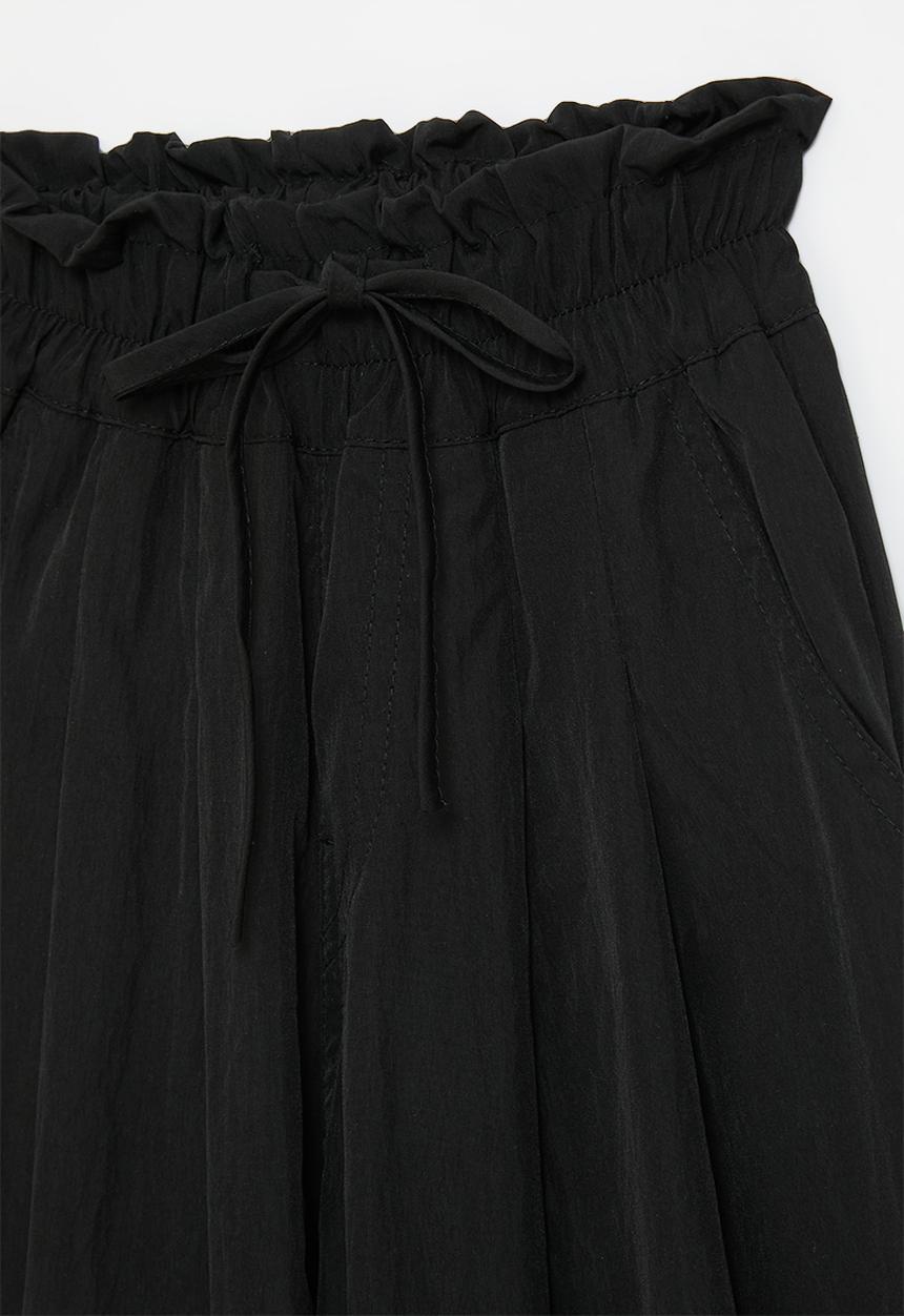 Pop Candy - Paper bag wide leg pants - black