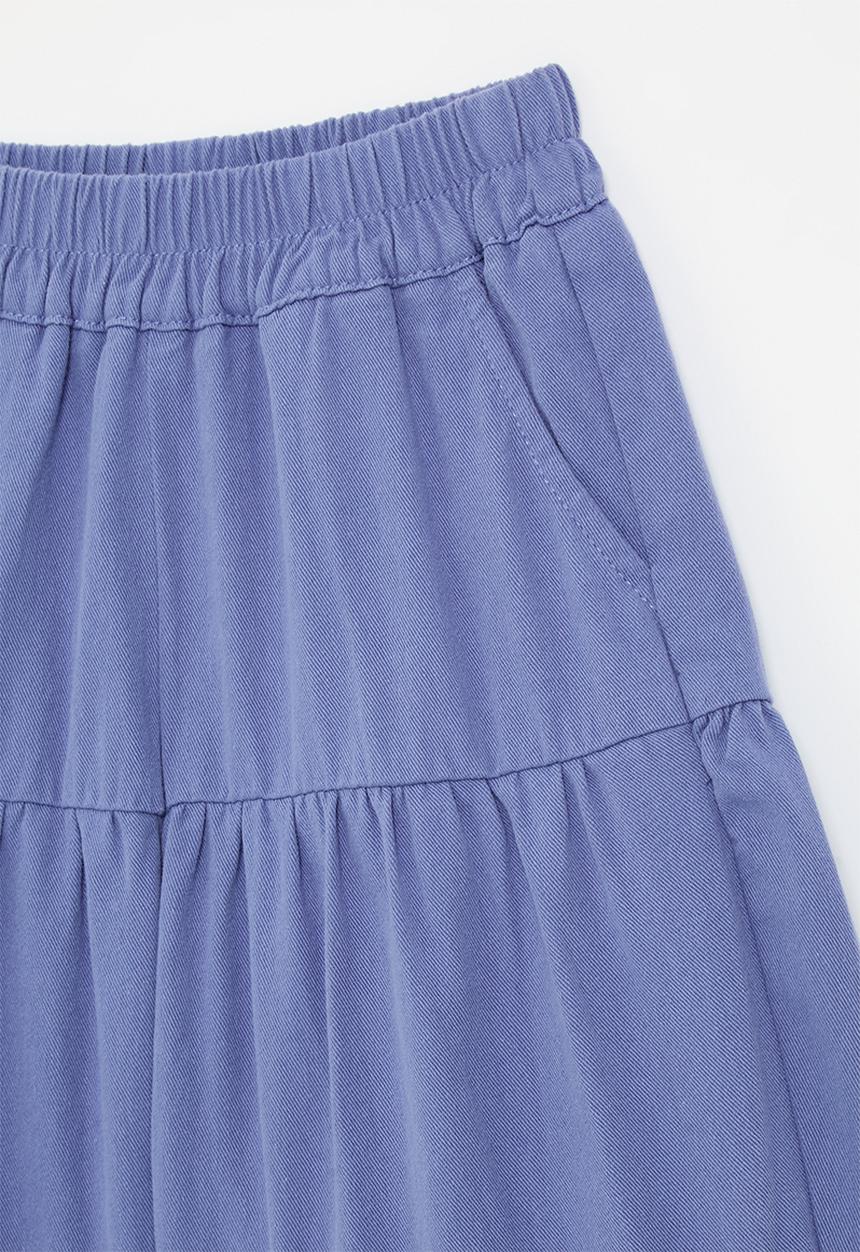 Pop Candy - Tiered pants with slanted inset pockets - cornflower blue
