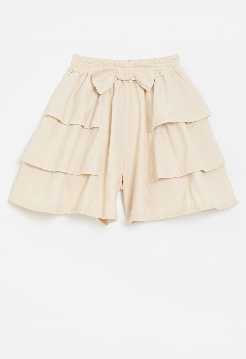 Pop Candy - Tiered shorts - cornsilk white