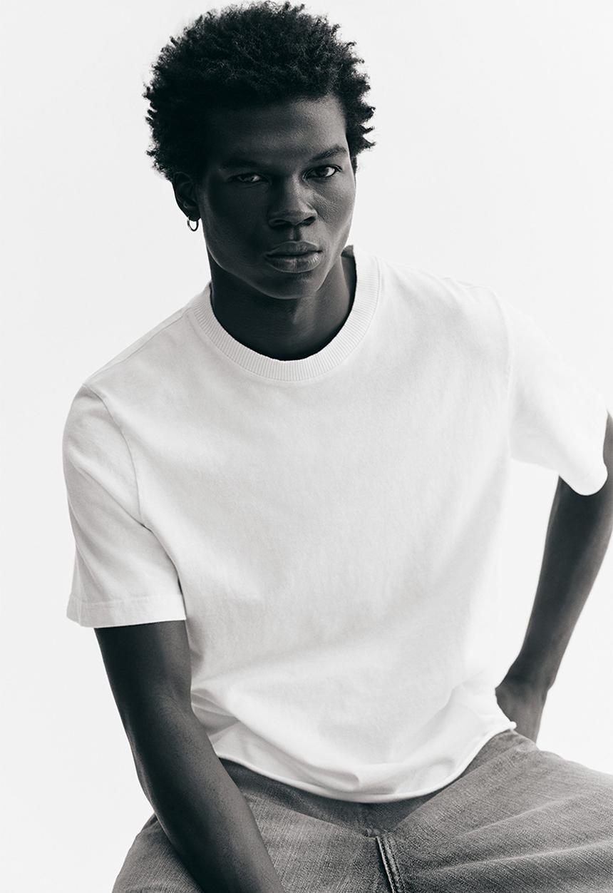 H&M - Regular fit washed T-shirt - white