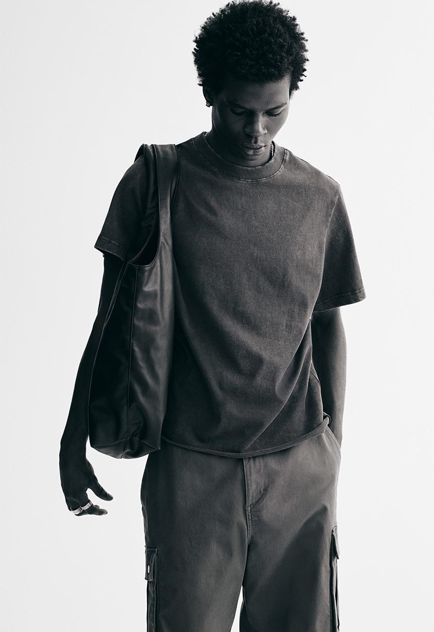 H&M - Regular fit washed T-shirt - dark grey
